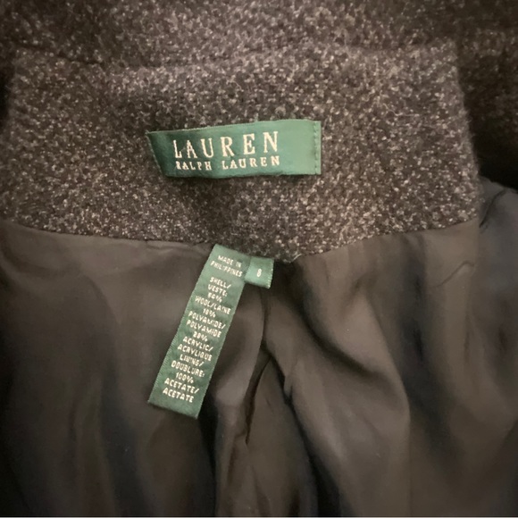 Lauren Ralph Lauren Vintage Double Breasted Tweed Wool Blend Blazer Size 8 - Picture 14 of 16